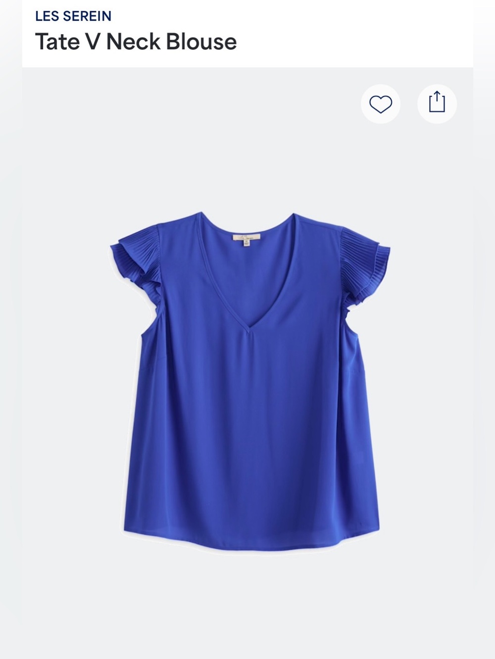 Les Serein Tate V-Neck Blouse in Royal Blue
